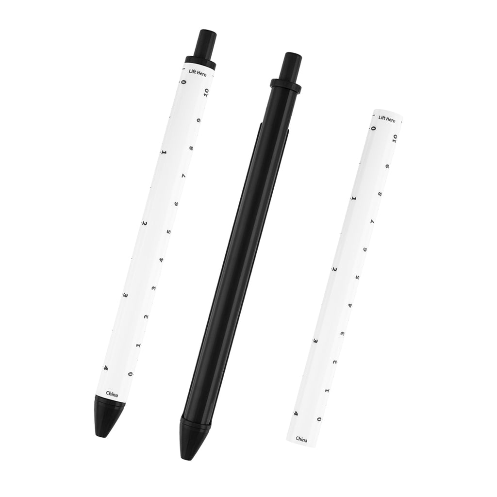 Straight Line Pen with a 4 Inch Ruler - Black - Open