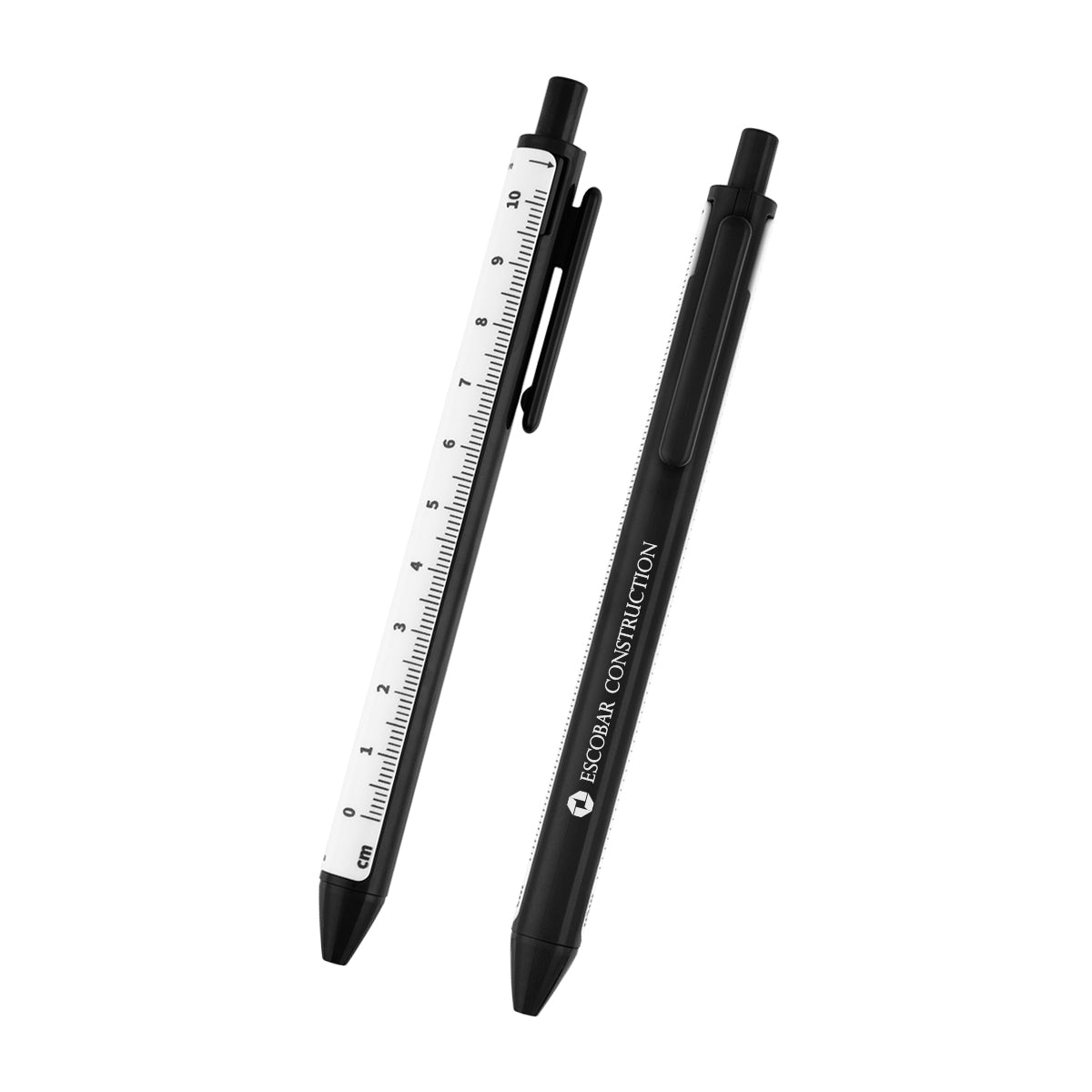 Straight Line Pen with a 4 Inch Ruler - Black - Silk Screen