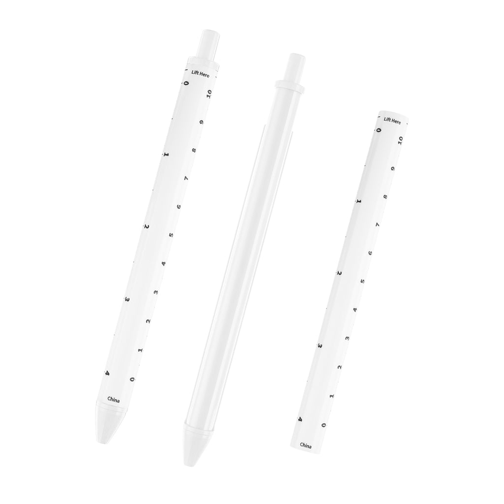 Straight Line Pen with a 4 Inch Ruler - White - Open