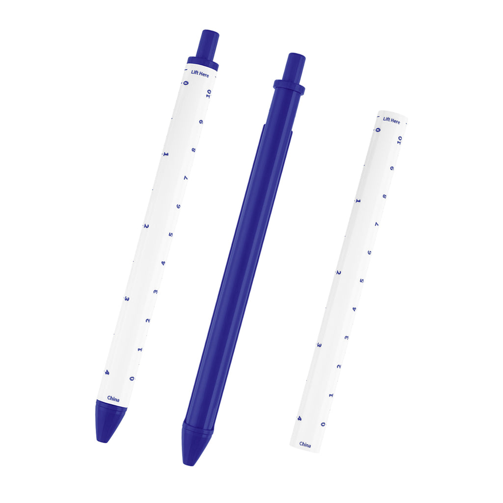 Straight Line Pen with a 4 Inch Ruler - White - Open