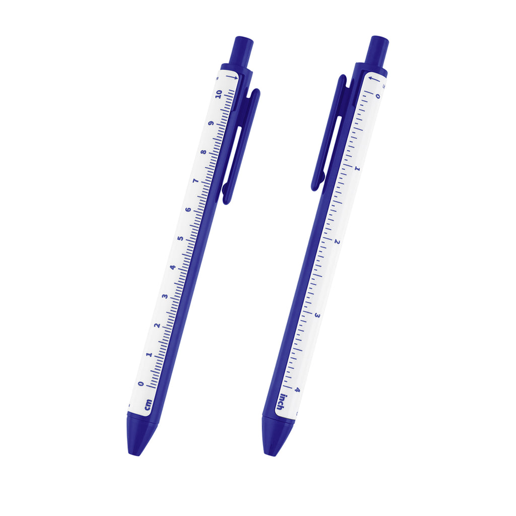 Straight Line Pen with a 4 Inch Ruler - White - Side