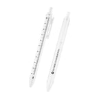 Straight Line Pen with a 4 Inch Ruler - White - Silk Screen