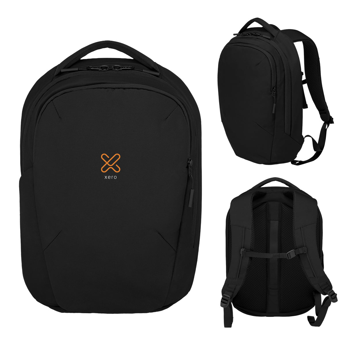 Stratos Laptop Backpack, Recycled - Black - Embroidery