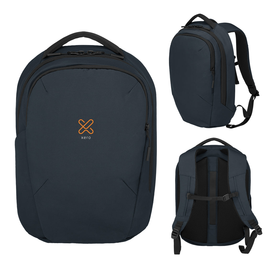Stratos Laptop Backpack, Recycled - Navy - Embroidery