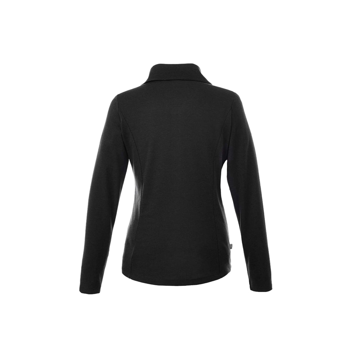 Stratton Wool Blend Half Zip for Women Embroidery - Black - Back Flat