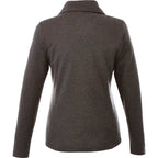 Stratton Wool Blend Half Zip for Women Embroidery - Heather Dark Charcoal - Back Flat