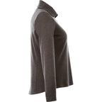 Stratton Wool Blend Half Zip for Women Embroidery - Heather Dark Charcoal - Right Side