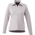 Stratton Wool Blend Half Zip for Women Embroidery - Heather Grey - Front Flat