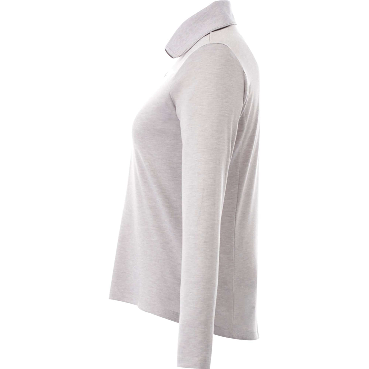 Stratton Wool Blend Half Zip for Women Embroidery - Heather Grey - Left Side