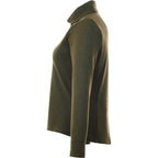 Stratton Wool Blend Half Zip for Women Embroidery - Loden Heather - Left Side