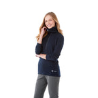 Stratton Wool Blend Half Zip for Women Embroidery - Navy Heather - Flat 2