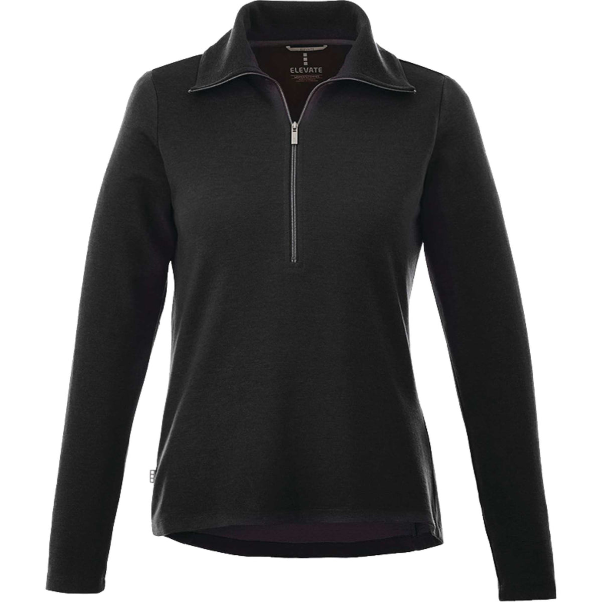 Stratton Wool Blend Half Zip for Women Transfer - Black - Front Flat