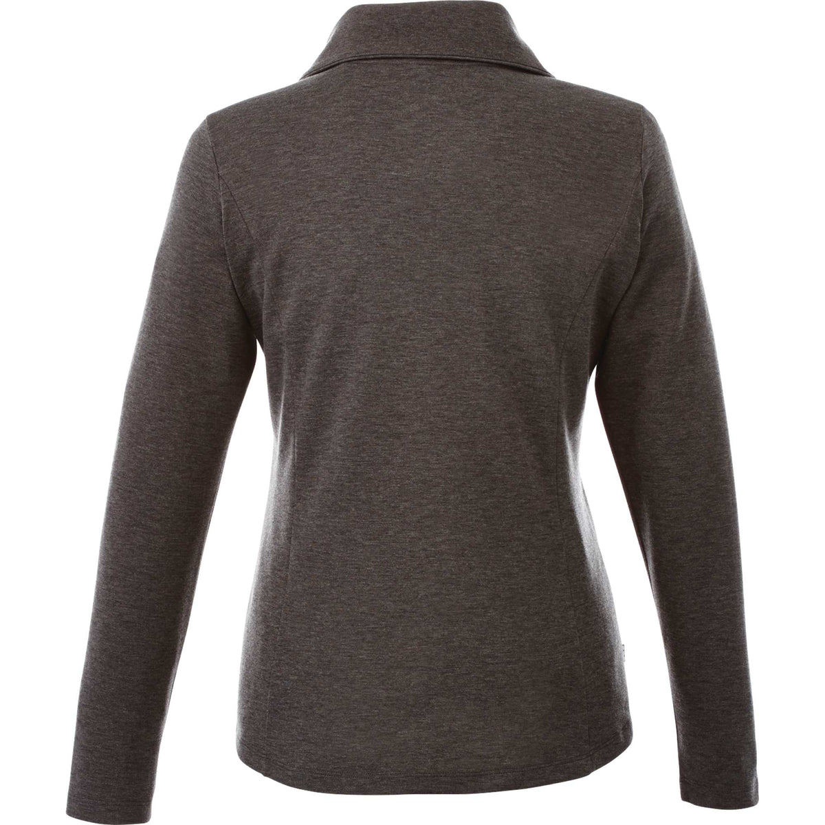 Stratton Wool Blend Half Zip for Women Transfer - Heather Dark Charcoal - Back Flat