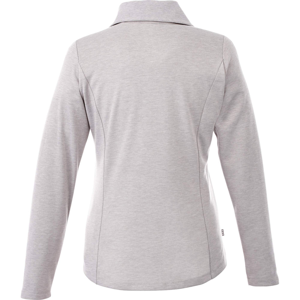 Stratton Wool Blend Half Zip for Women Transfer - Heather Grey - Back Flat