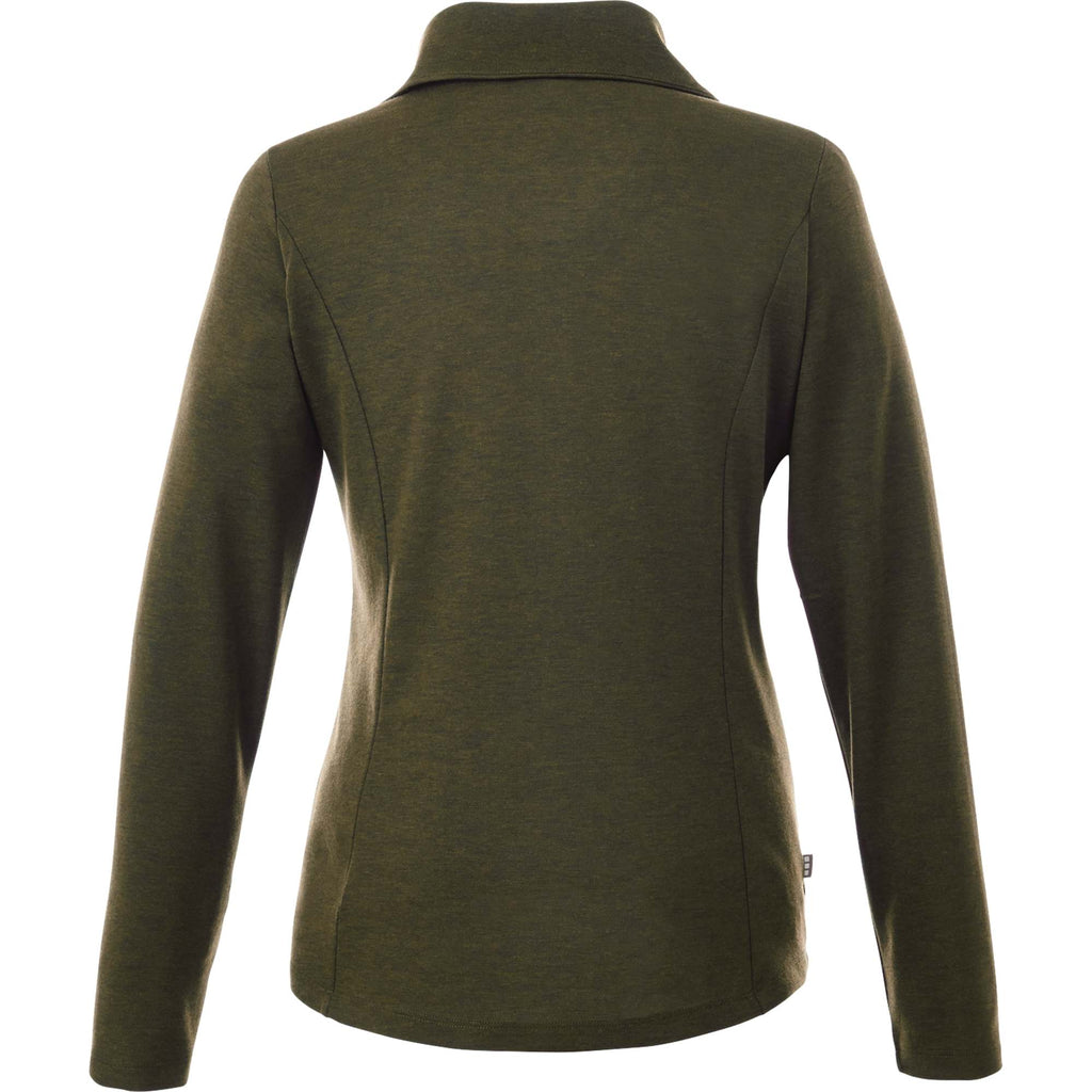 Stratton Wool Blend Half Zip for Women Transfer - Loden Heather - Back Flat