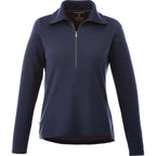Stratton Wool Blend Half Zip for Women Transfer - Metro Blue Heather - Front Flat