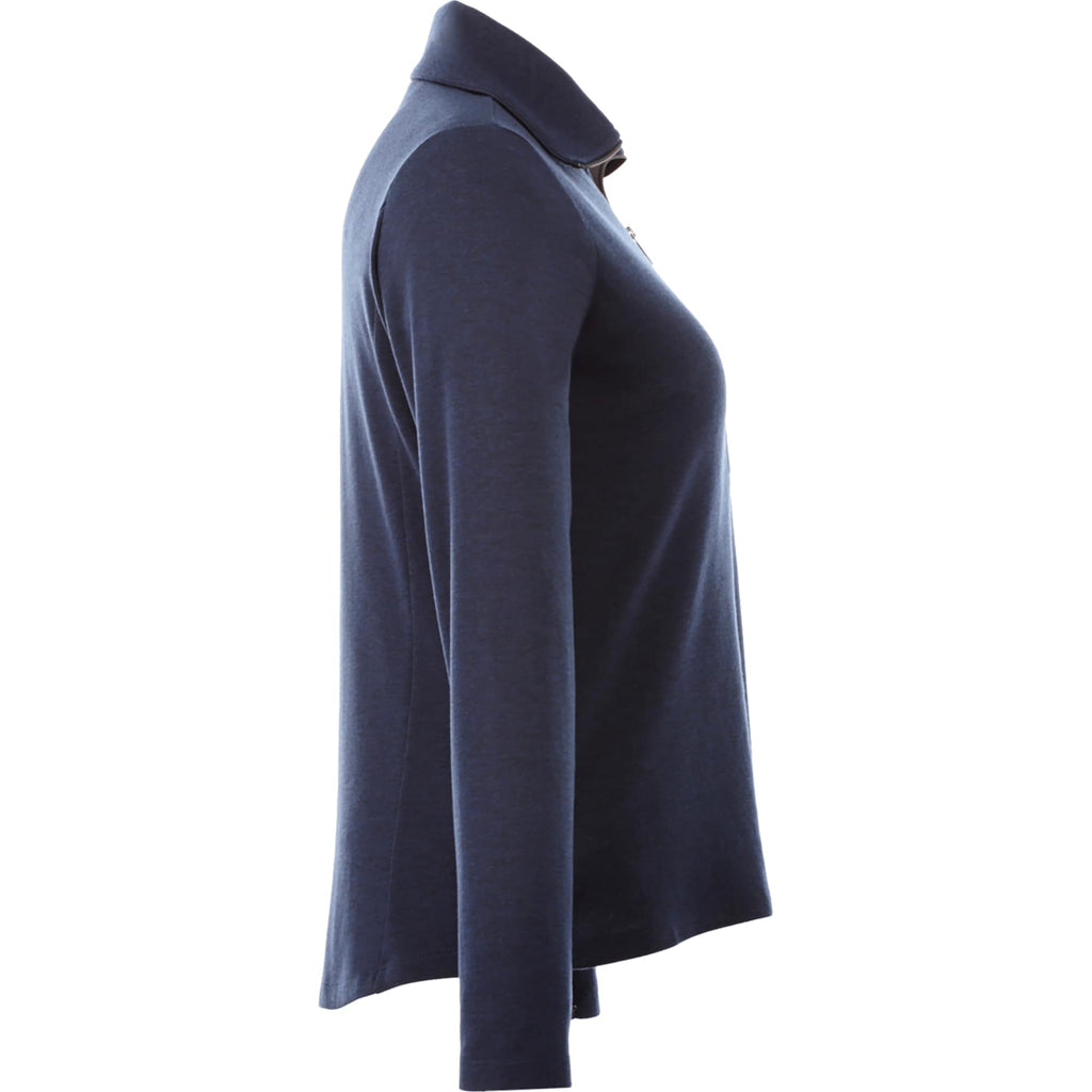 Stratton Wool Blend Half Zip for Women Transfer - Metro Blue Heather - Right Side