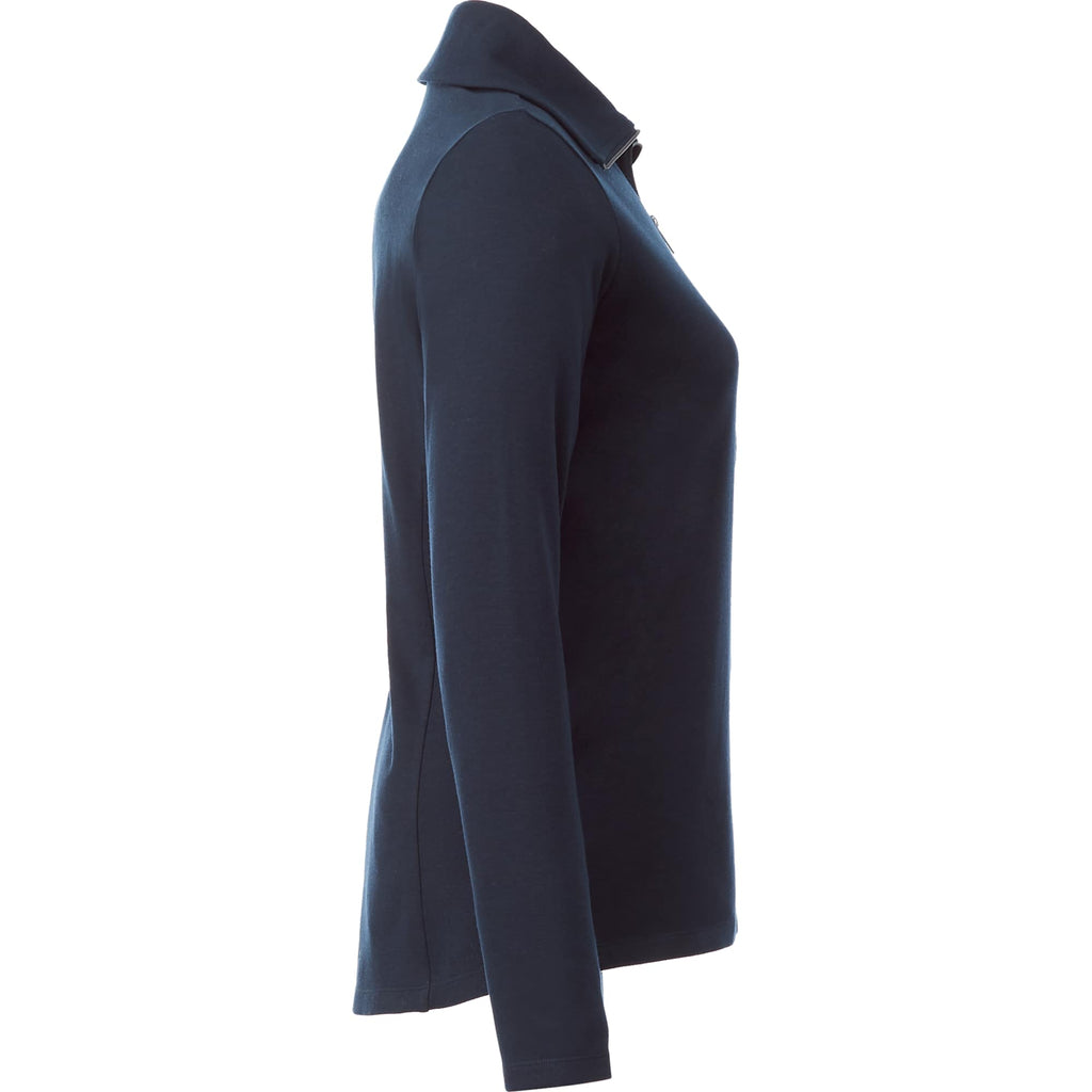 Stratton Wool Blend Half Zip for Women Transfer - Navy Heather - Right Side