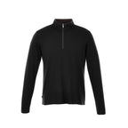 Stratton Wool Blend Quarter Zip for Men Embroidery - Black - Front Flat