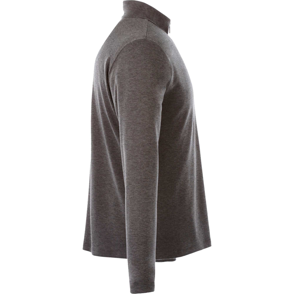 Stratton Wool Blend Quarter Zip for Men Embroidery - Heather Dark Charcoal - Right Side