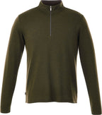Stratton Wool Blend Quarter Zip for Men Embroidery - Loden Heather - Front Flat