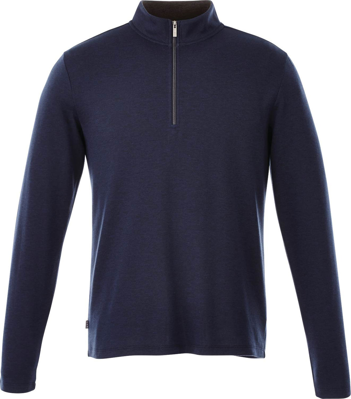 Stratton Wool Blend Quarter Zip for Men Embroidery - Metro Blue Heather - Front Flat