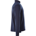 Stratton Wool Blend Quarter Zip for Men Embroidery - Metro Blue Heather - Right Side