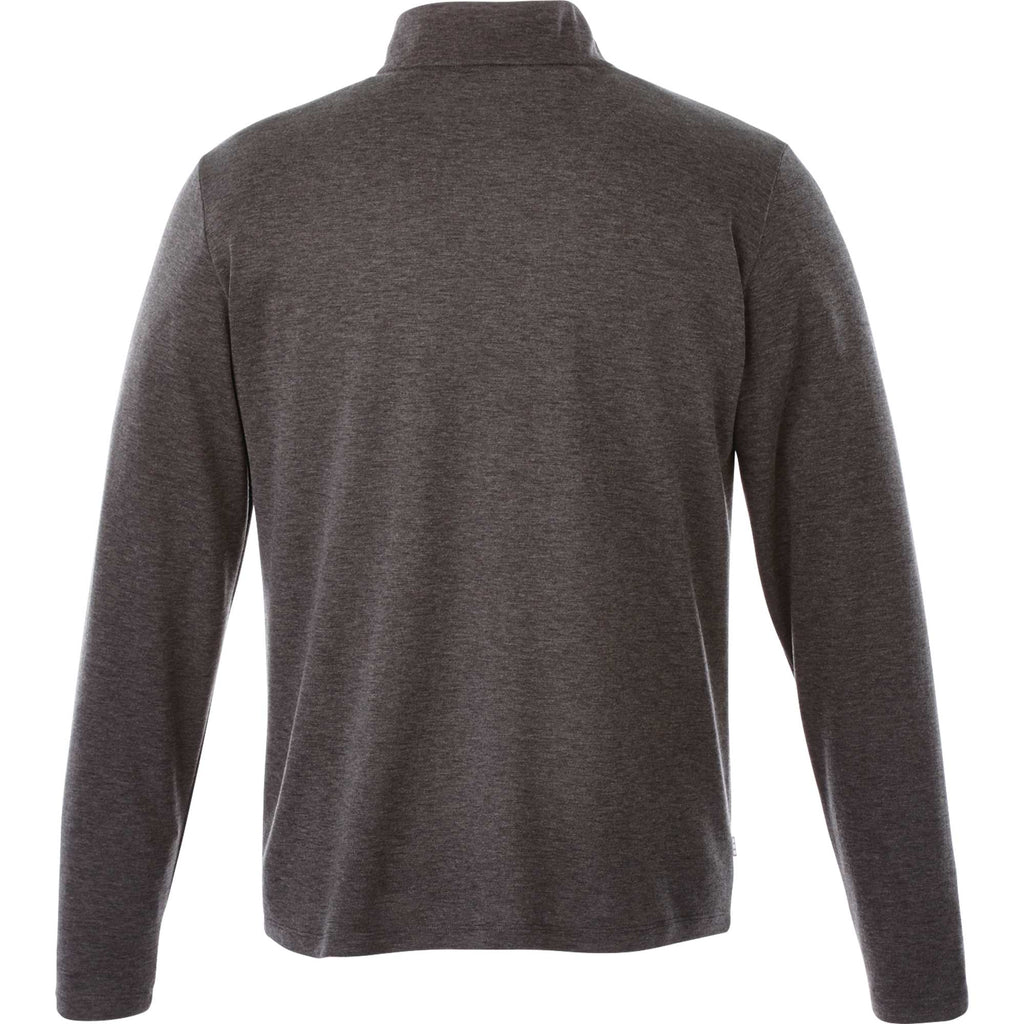 Stratton Wool Blend Quarter Zip for Men Transfer - Heather Dark Charcoal - Back Flat