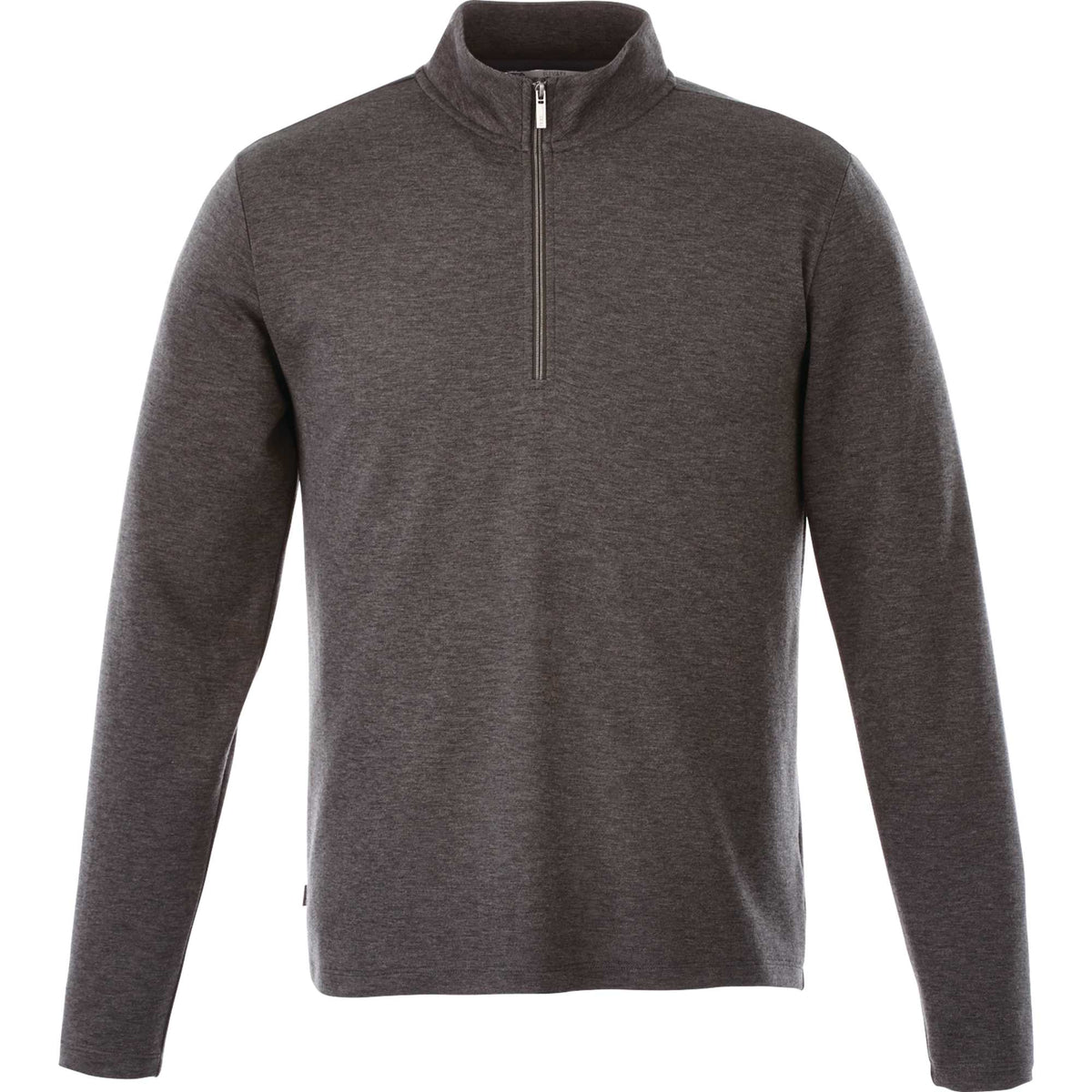 Stratton Wool Blend Quarter Zip for Men Transfer - Heather Dark Charcoal - Front Flat