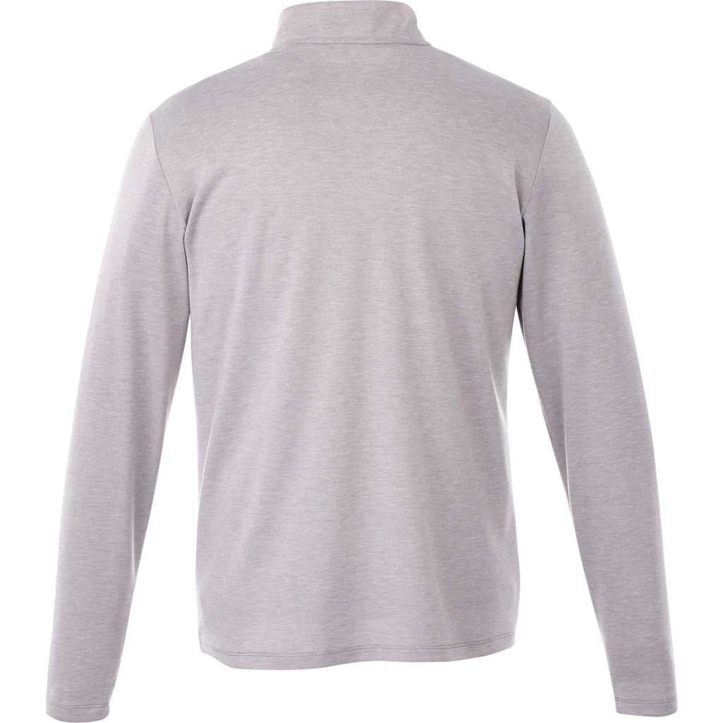 Stratton Wool Blend Quarter Zip for Men Transfer - Heather Grey - Back Flat