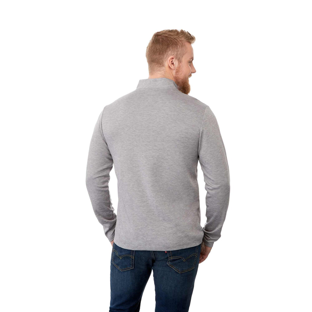 Stratton Wool Blend Quarter Zip for Men Transfer - Heather Grey - Back On Model
