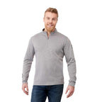 Stratton Wool Blend Quarter Zip for Men Transfer - Heather Grey - Front On Model