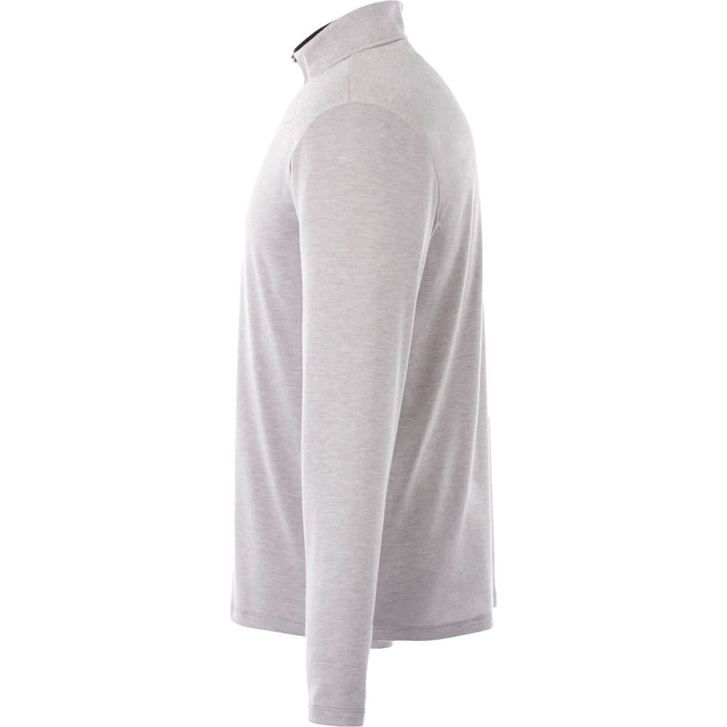 Stratton Wool Blend Quarter Zip for Men Transfer - Heather Grey - Left Side