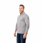 Stratton Wool Blend Quarter Zip for Men Transfer - Heather Grey - On Model