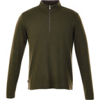 Stratton Wool Blend Quarter Zip for Men Transfer - Loden Heather - Front Flat
