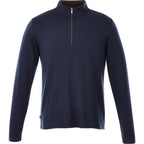 Stratton Wool Blend Quarter Zip for Men Transfer - Metro Blue Heather - Front Flat