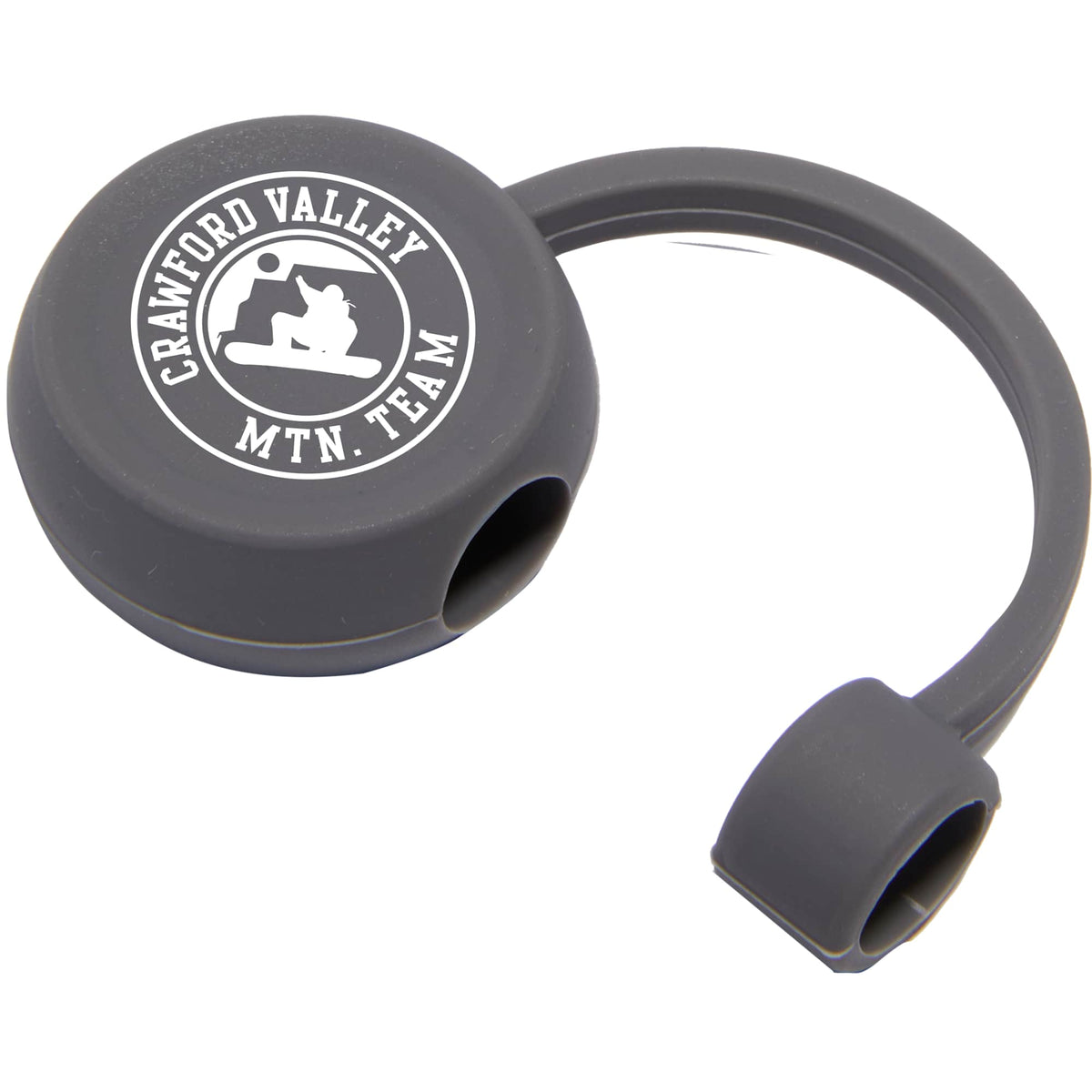 Straw Topper in Recycled Silicone - Gray - Front