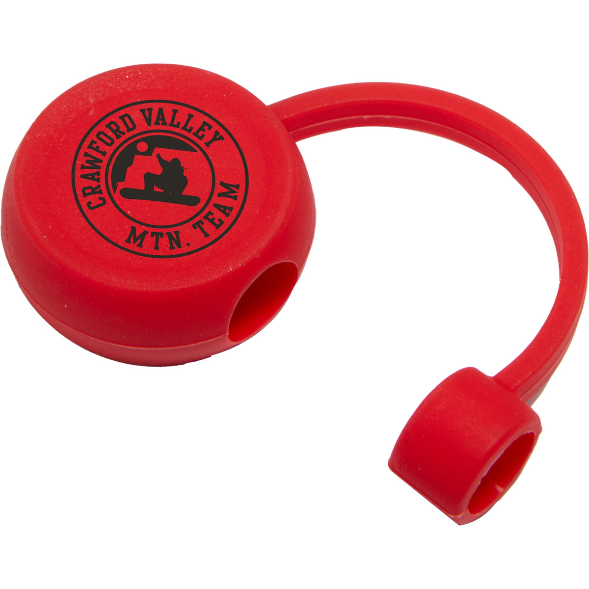 Straw Topper in Recycled Silicone - Red - Front 2