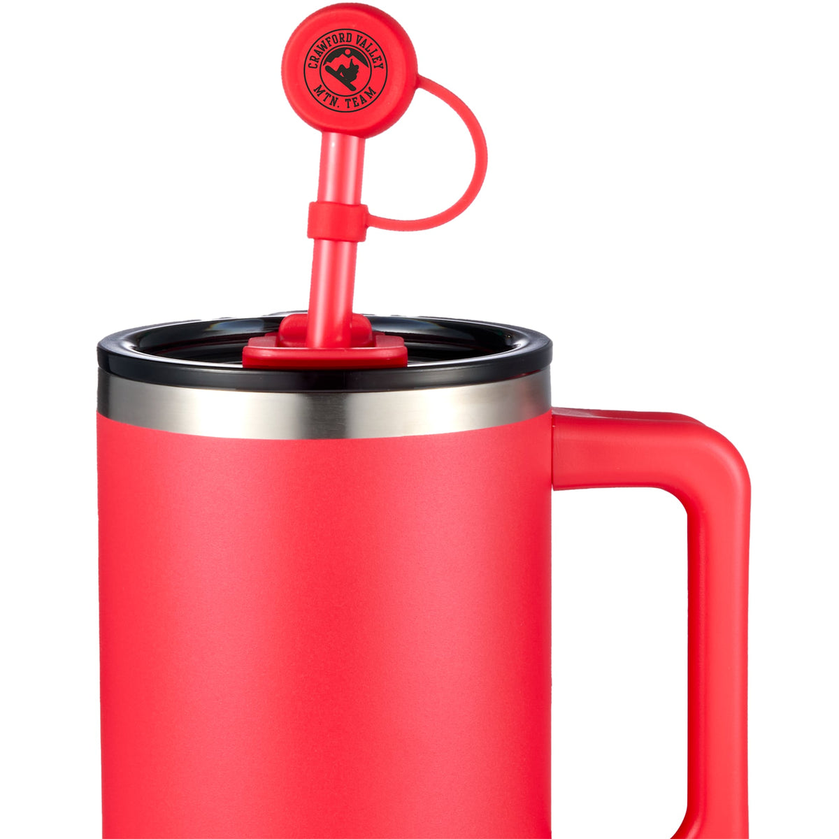 Straw Topper in Recycled Silicone - Red - Front
