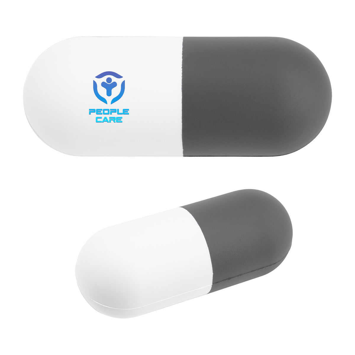 Stress Reliever Shaped Like a Capsule - Gray - Full Color