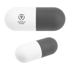 Stress Reliever Shaped Like a Capsule - Gray - Pad Print