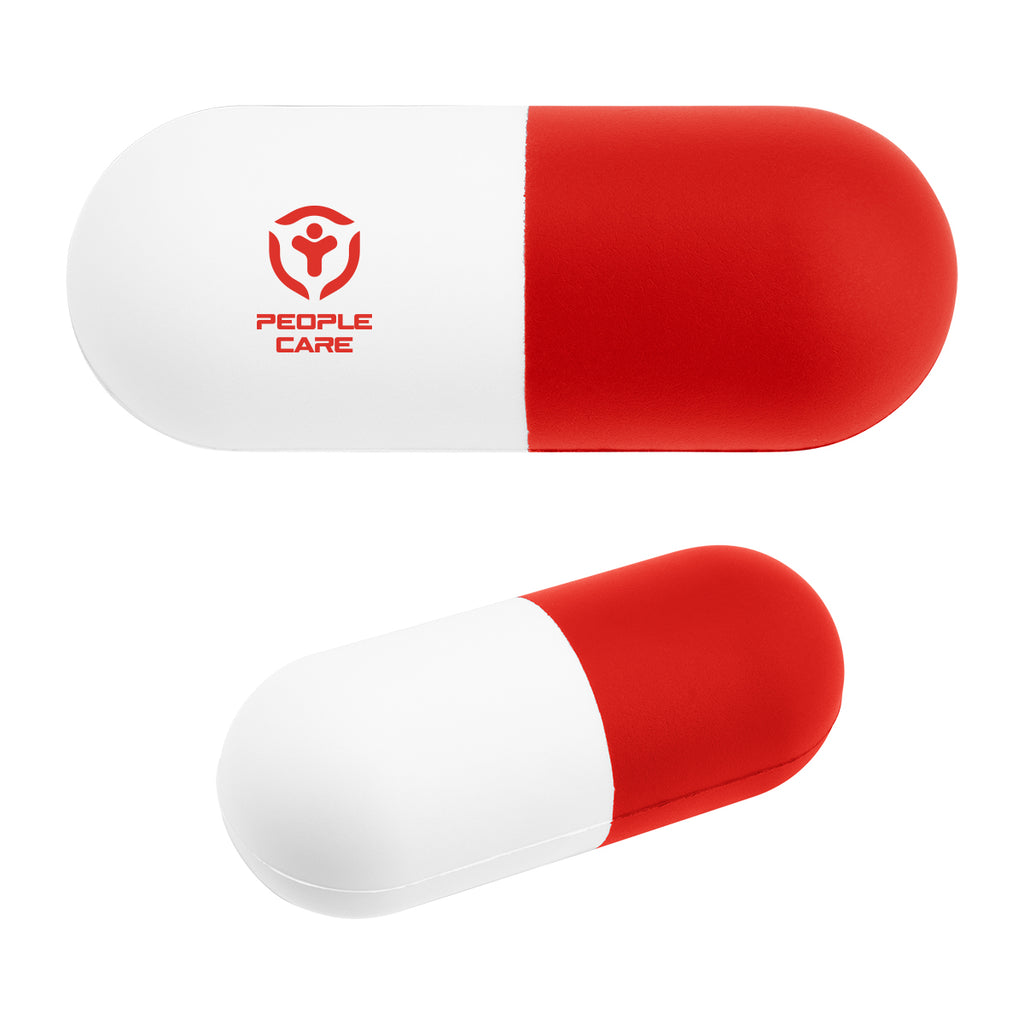 Stress Reliever Shaped Like a Capsule - Pad Print