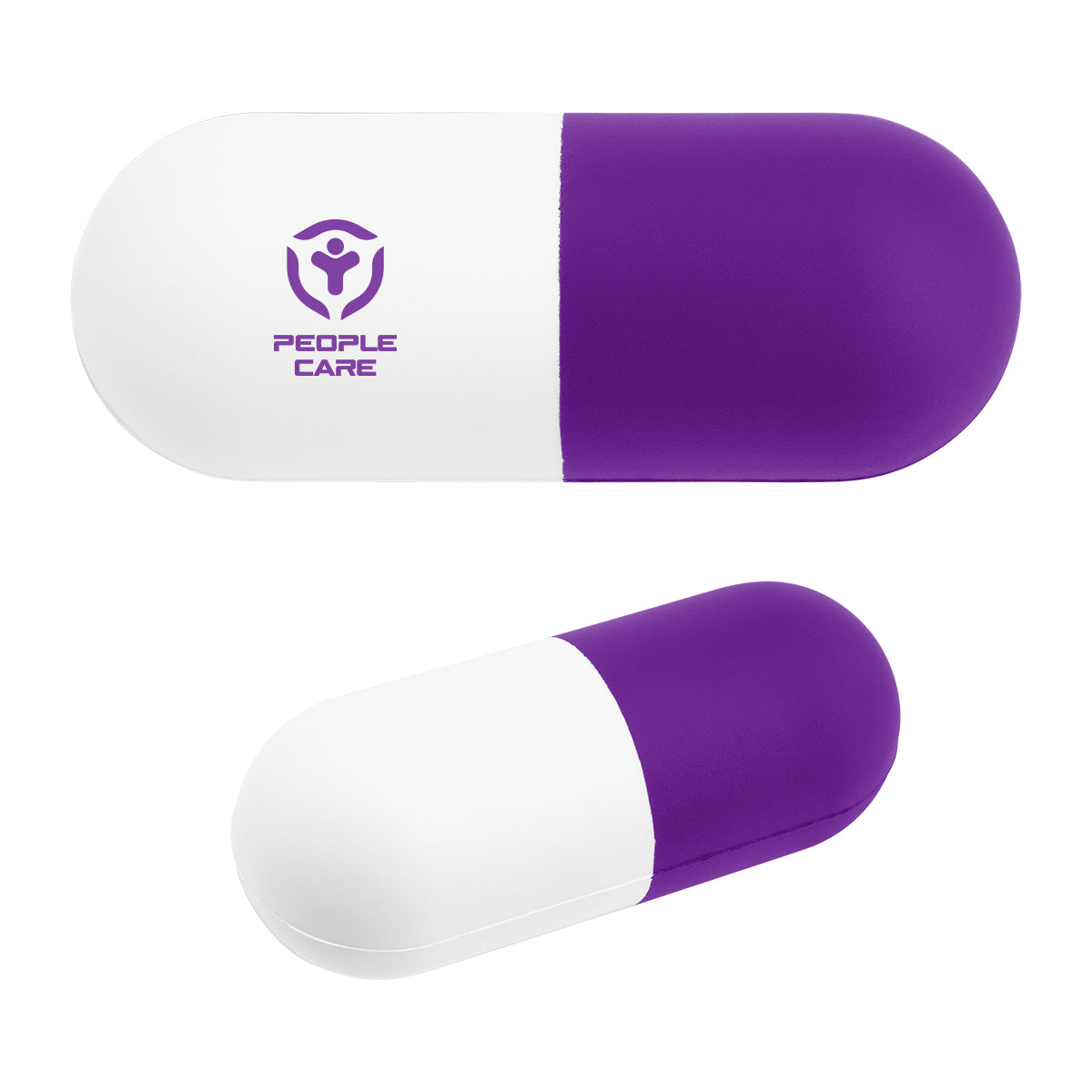Stress Reliever Shaped Like a Capsule - Purple - Pad Print