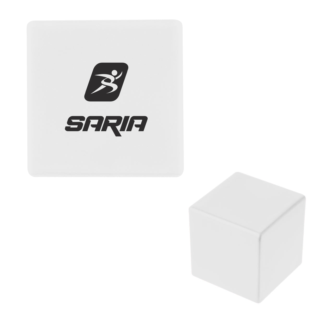 Stress Reliever Shaped Like a Cube - White - Pad Print