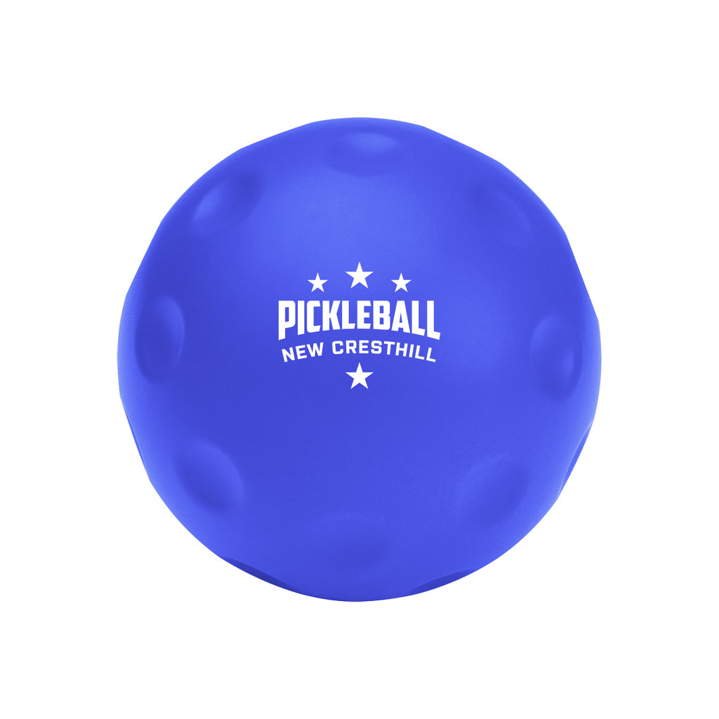 Stress Reliever Shaped Like a Pickleball - Blue - Pad Print