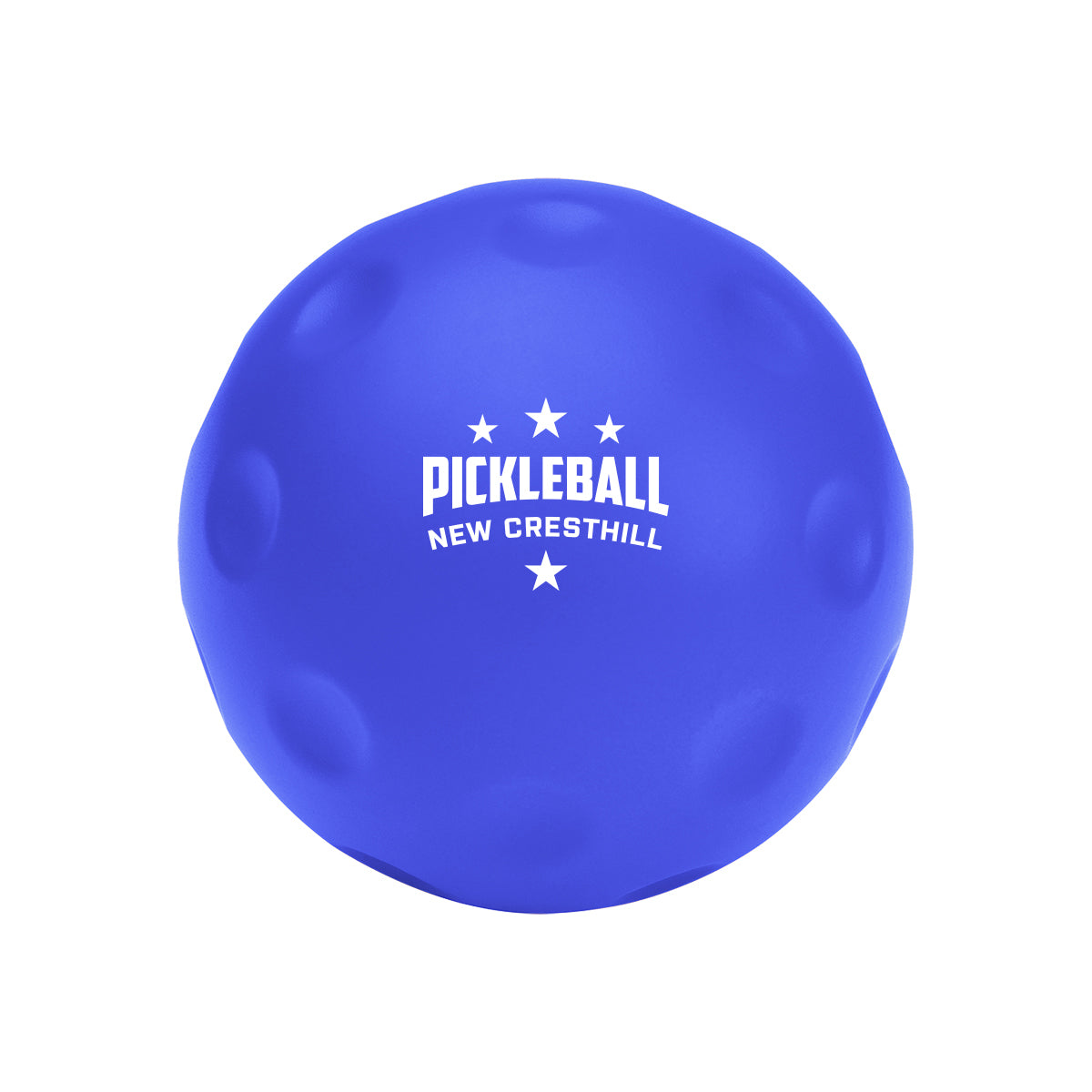 Stress Reliever Shaped Like a Pickleball - Blue - Pad Print