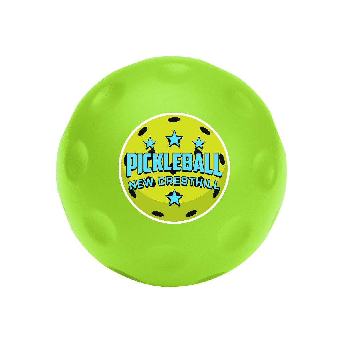 Stress Reliever Shaped Like a Pickleball - Lime Green - Full Color