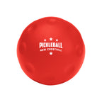 Stress Reliever Shaped Like a Pickleball - Red - Pad Print