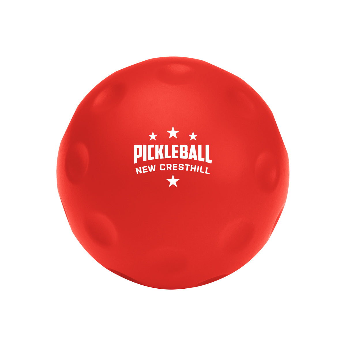 Stress Reliever Shaped Like a Pickleball - Red - Pad Print