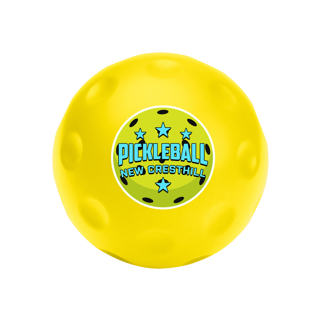 Stress Reliever Shaped Like a Pickleball - Yellow - Full Color